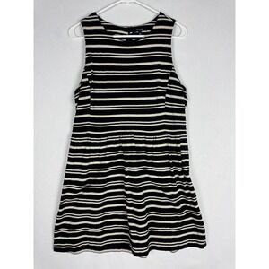 Madewell Afternoon Dress Womens Large Striped Midi‎ Sleeveless Tank Textured